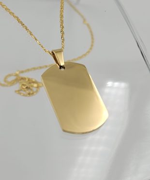 Goudkleurige Ketting met tag