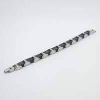 Zilverkleurige en Zwartkleurige RVS Armband