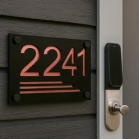 glanzend zwart acryl huisnummerbord